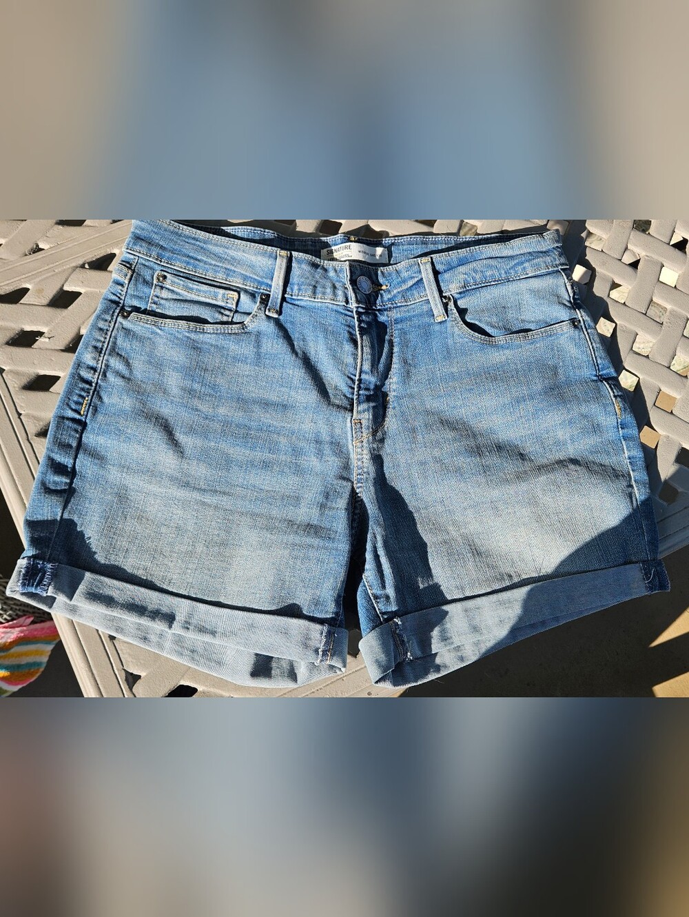 Levi's Signature Mid-rise Denim Shorts - Size 8 / 29